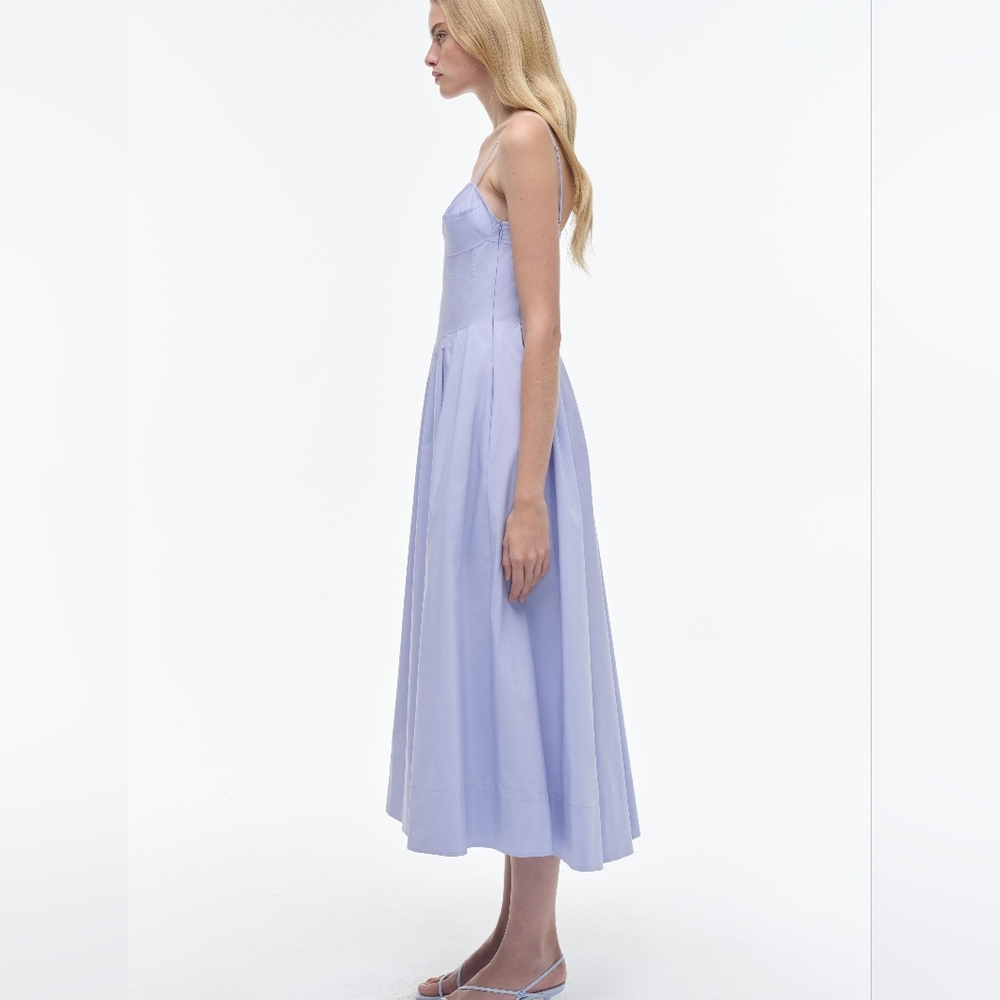 SIMKHAI Kittiya Poplin Fit & Flare Midi Dress - Picture 4 of 14